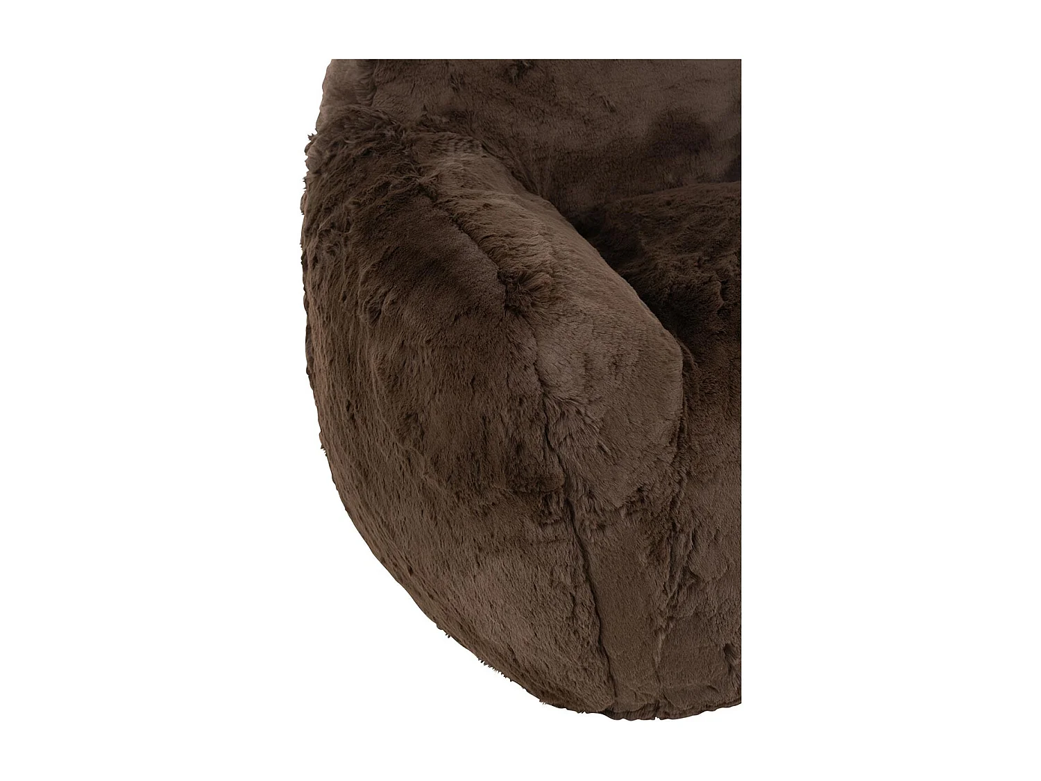 Sillón de diseño Kuty - Lujo y suavidad con efecto felpa-Color Marrón oscuro