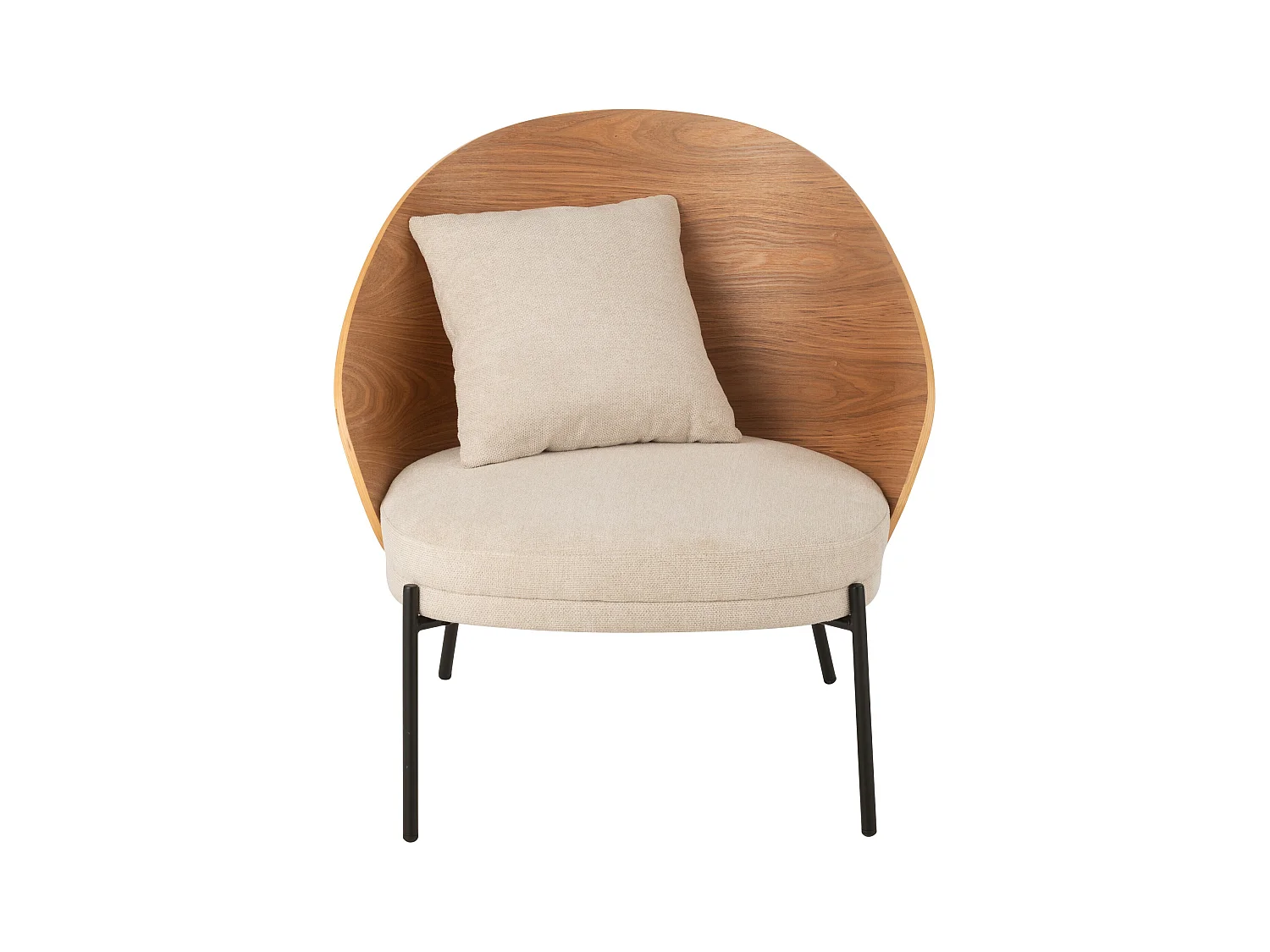 Fauteuil Lounge Design "Lone" 81cm Naturel & Beige