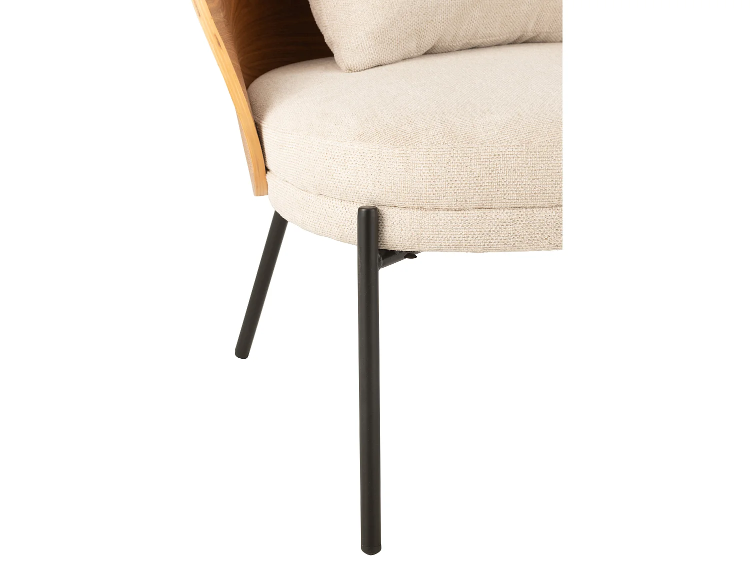 Fauteuil Lounge Design "Lone" 81cm Naturel & Beige