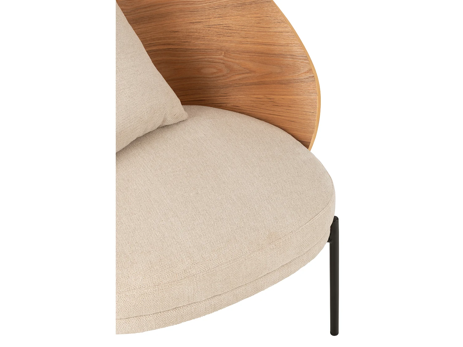 Fauteuil Lounge Design "Lone" 81cm Naturel & Beige