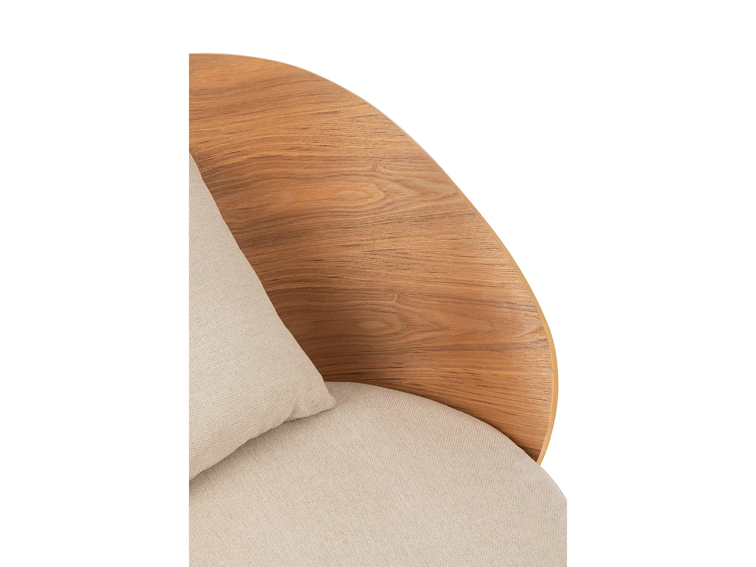 Fauteuil Lounge Design "Lone" 81cm Naturel & Beige