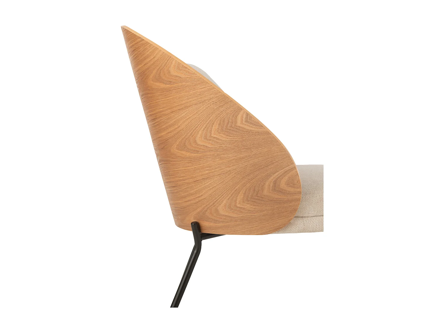 Fauteuil Lounge Design "Lone" 81cm Naturel & Beige