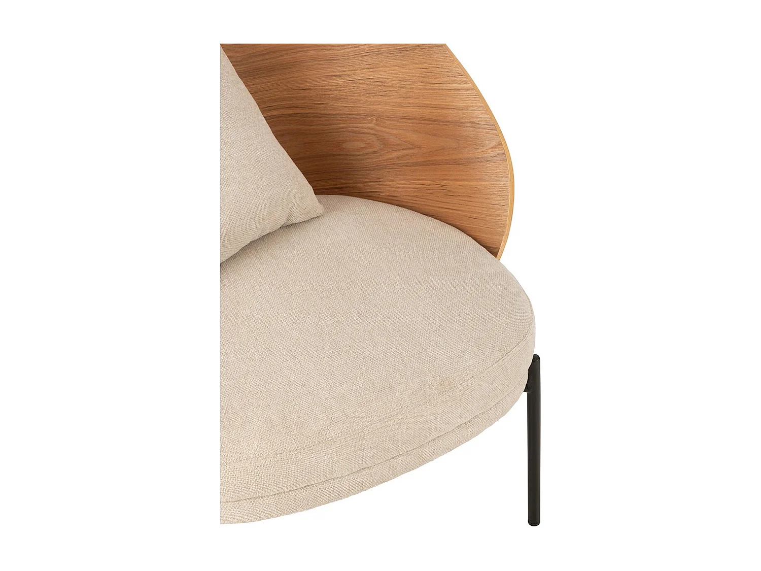 Fauteuil Lounge Design "Lone" 81cm Naturel & Beige
