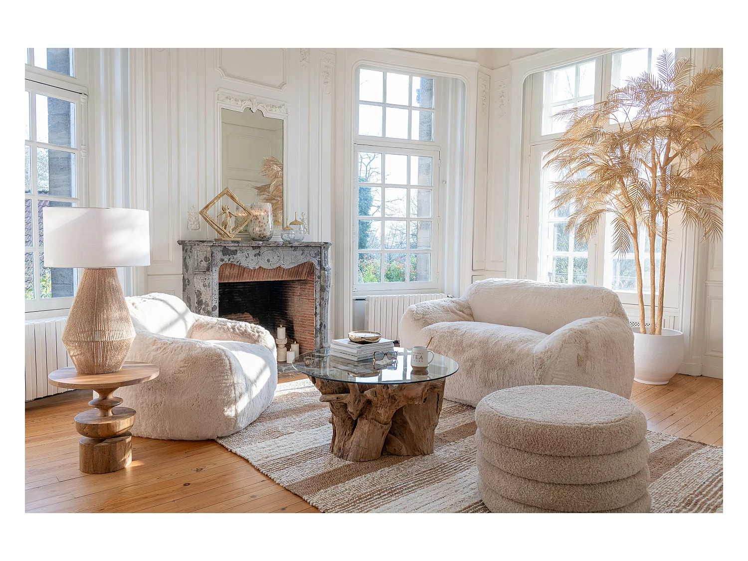 Fauteuil en Tissu "Cutie" 99cm Taupe