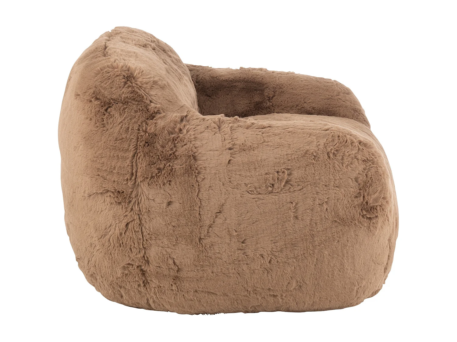 Sillón de diseño Kuty - Lujo y suavidad con efecto felpa-Color Marrón claro