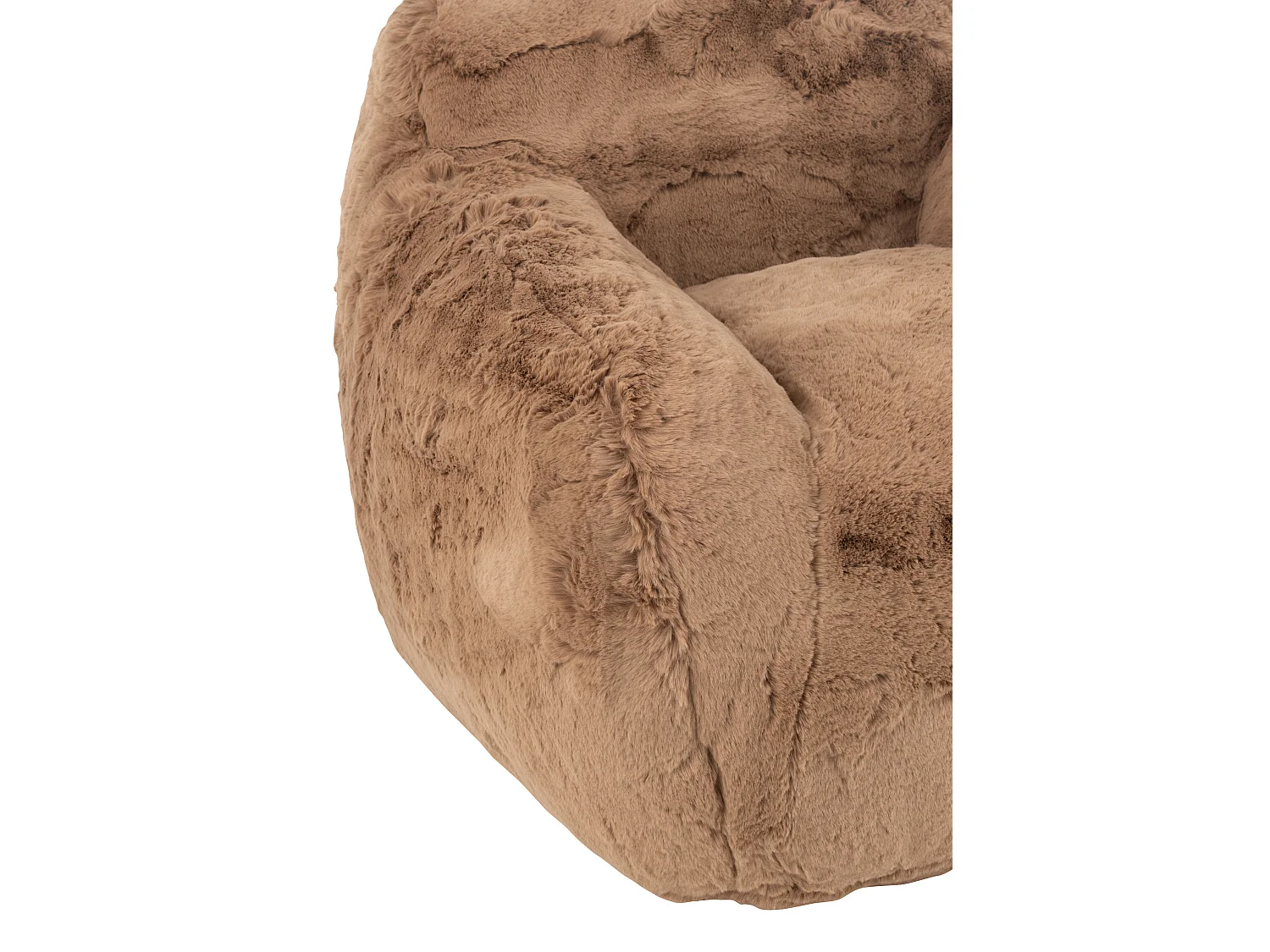 Sillón de diseño Kuty - Lujo y suavidad con efecto felpa-Color Marrón claro