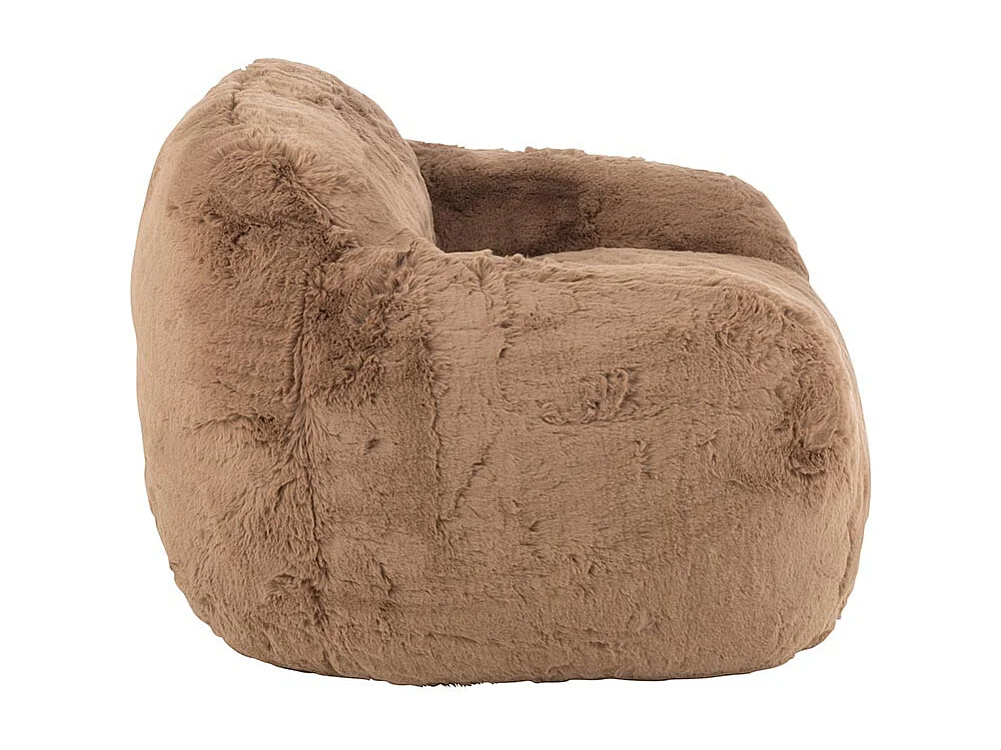 Sillón de diseño Kuty - Lujo y suavidad con efecto felpa-Color Marrón claro