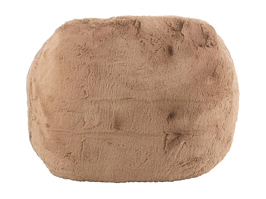 Sillón de diseño Kuty - Lujo y suavidad con efecto felpa-Color Marrón claro