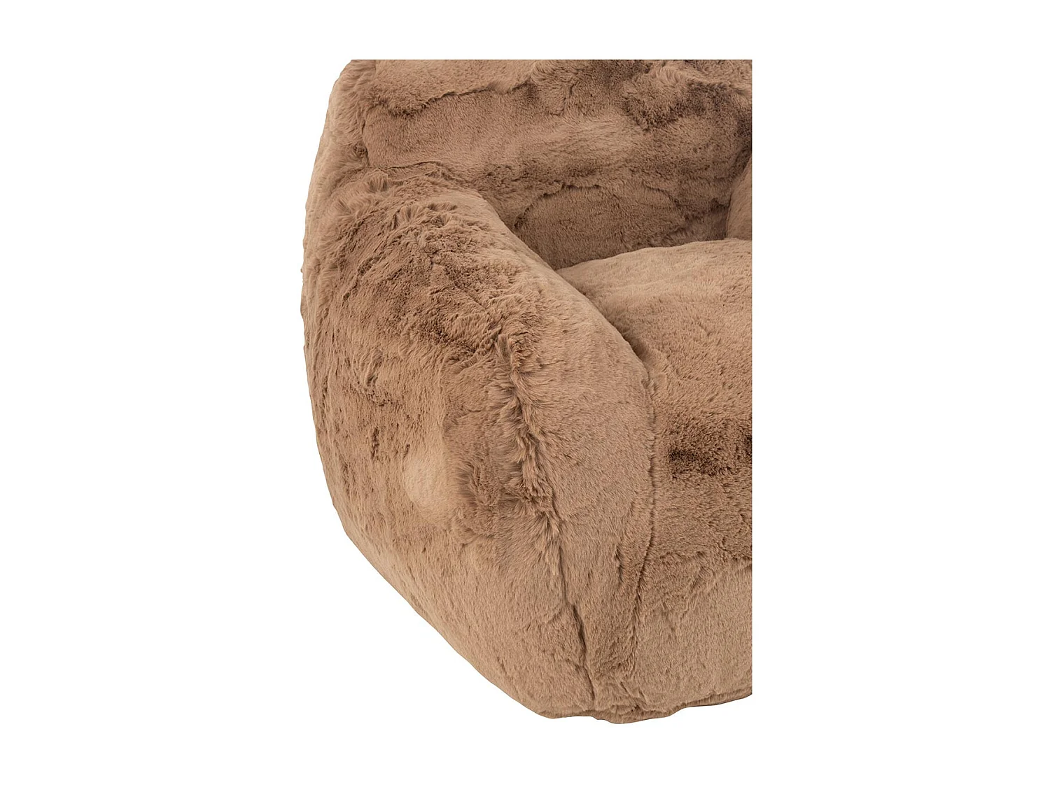 Sillón de diseño Kuty - Lujo y suavidad con efecto felpa-Color Marrón claro