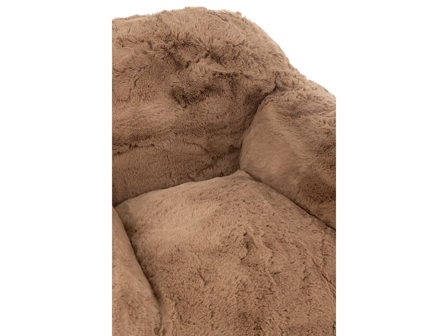 Sillón de diseño Kuty - Lujo y suavidad con efecto felpa-Color Marrón claro