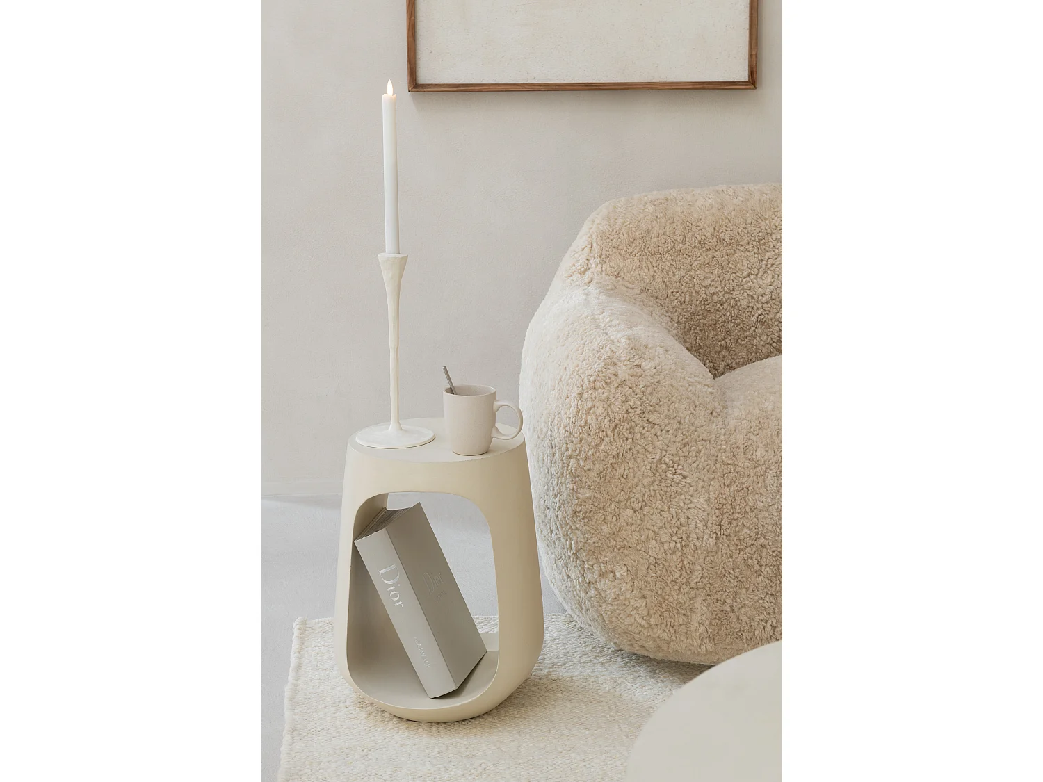 Fauteuil en Tissu "Cutie" 99cm Beige