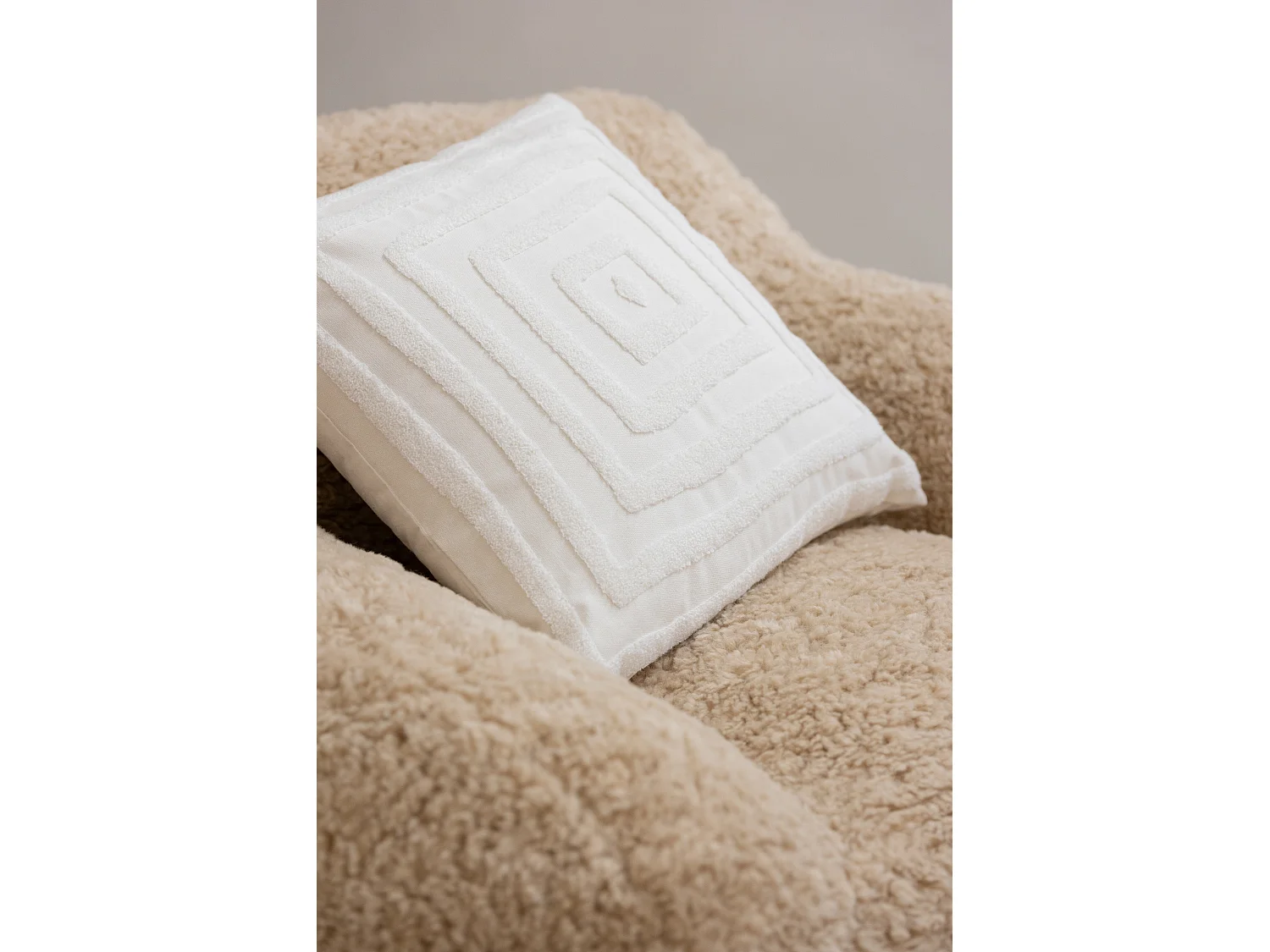 Fauteuil en Tissu "Cutie" 99cm Beige