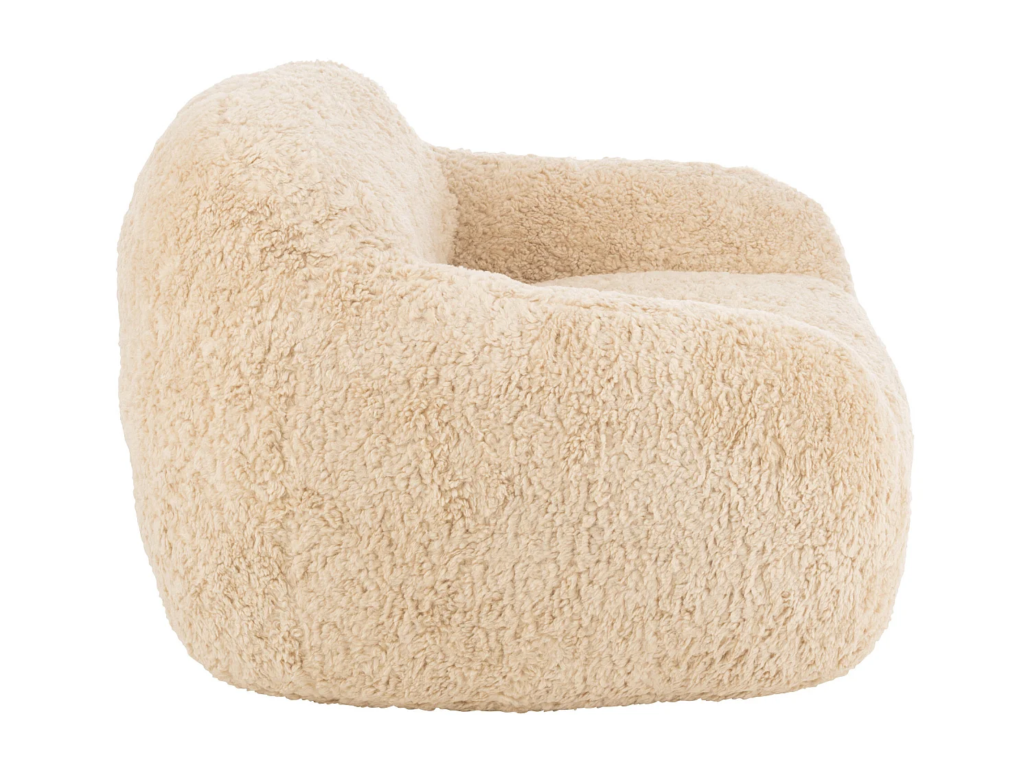 Sillón de diseño Kuty - Lujo y suavidad con efecto felpa-Color ribete verde crudo