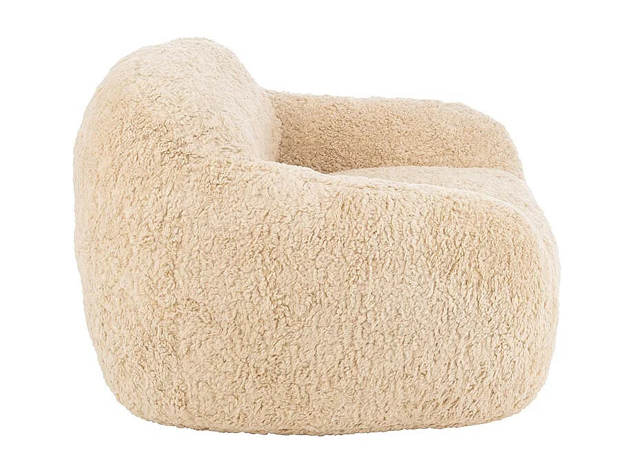 Sillón de diseño Kuty - Lujo y suavidad con efecto felpa-Color ribete verde crudo