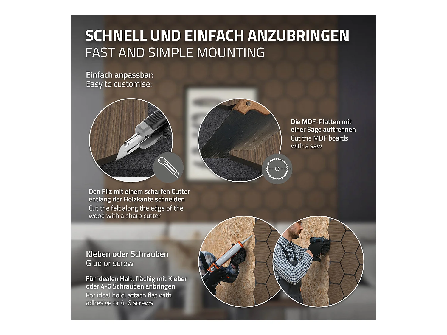 Lot de 2 panneaux acoustiques 66x81x2cm 1m² motif bois brun hexagonal MDF isolation sonore dalle phonique insonorisante cloisons murales anti-bruit