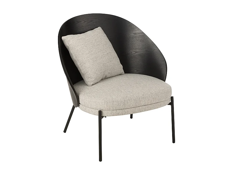 Fauteuil Lounge Design "Lone" 81cm Noir & Gris