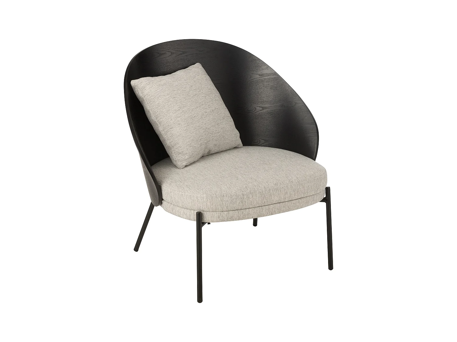 Fauteuil Lounge Design "Lone" 81cm Noir & Gris