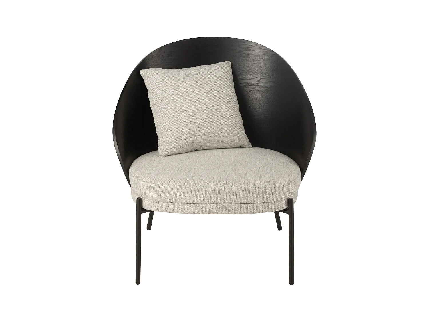 Fauteuil Lounge Design "Lone" 81cm Noir & Gris
