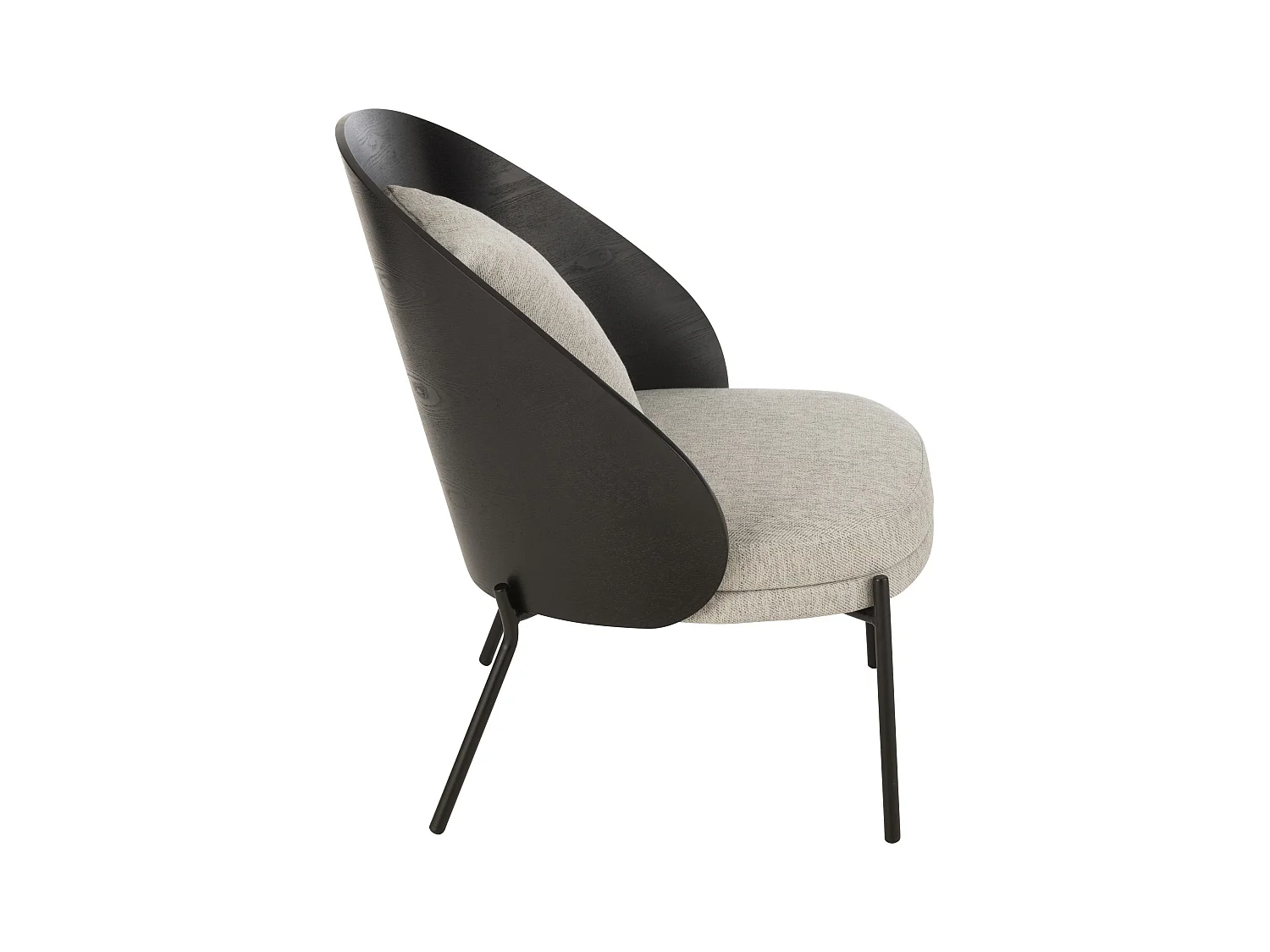 Fauteuil Lounge Design "Lone" 81cm Noir & Gris