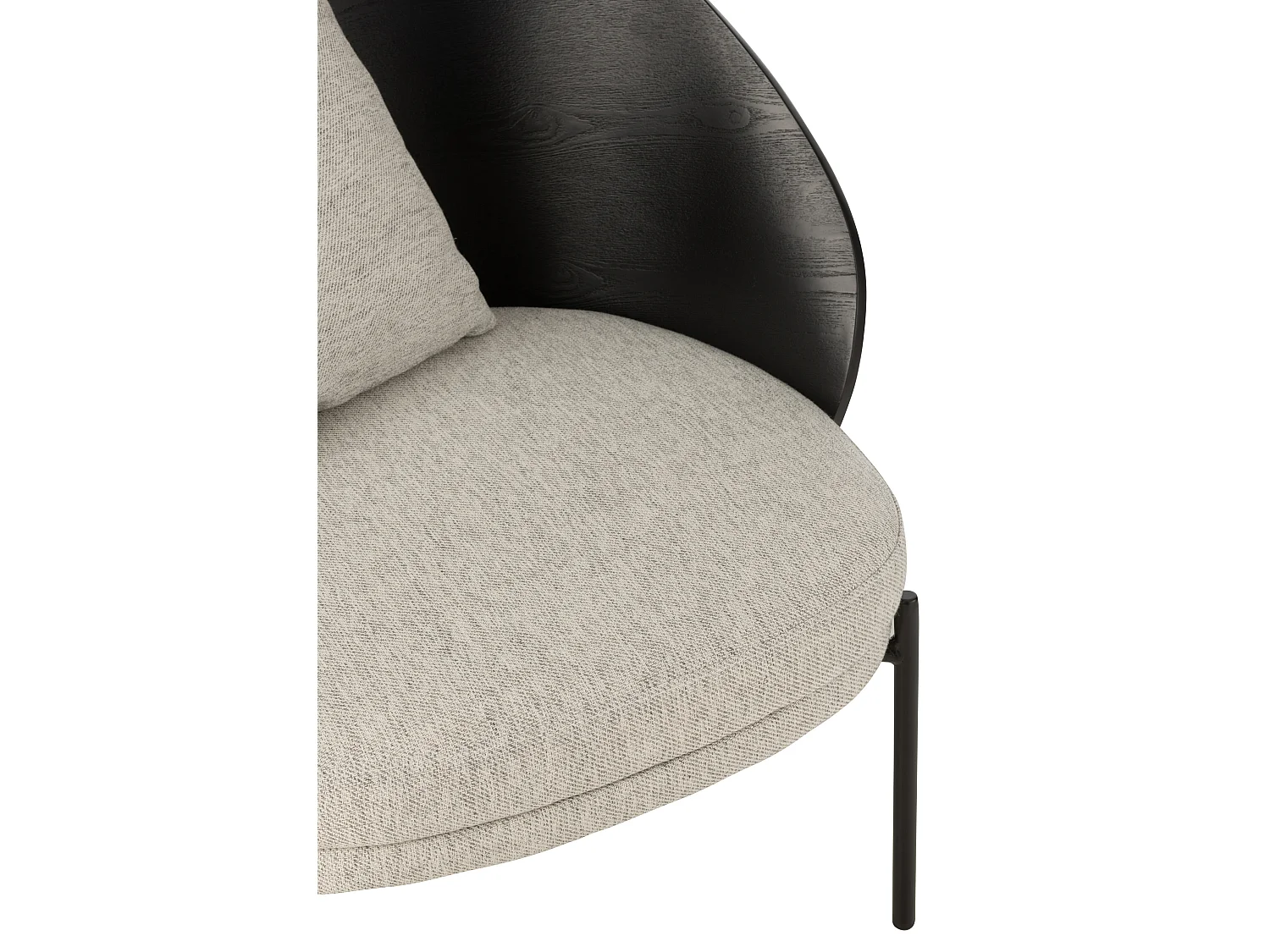 Fauteuil Lounge Design "Lone" 81cm Noir & Gris