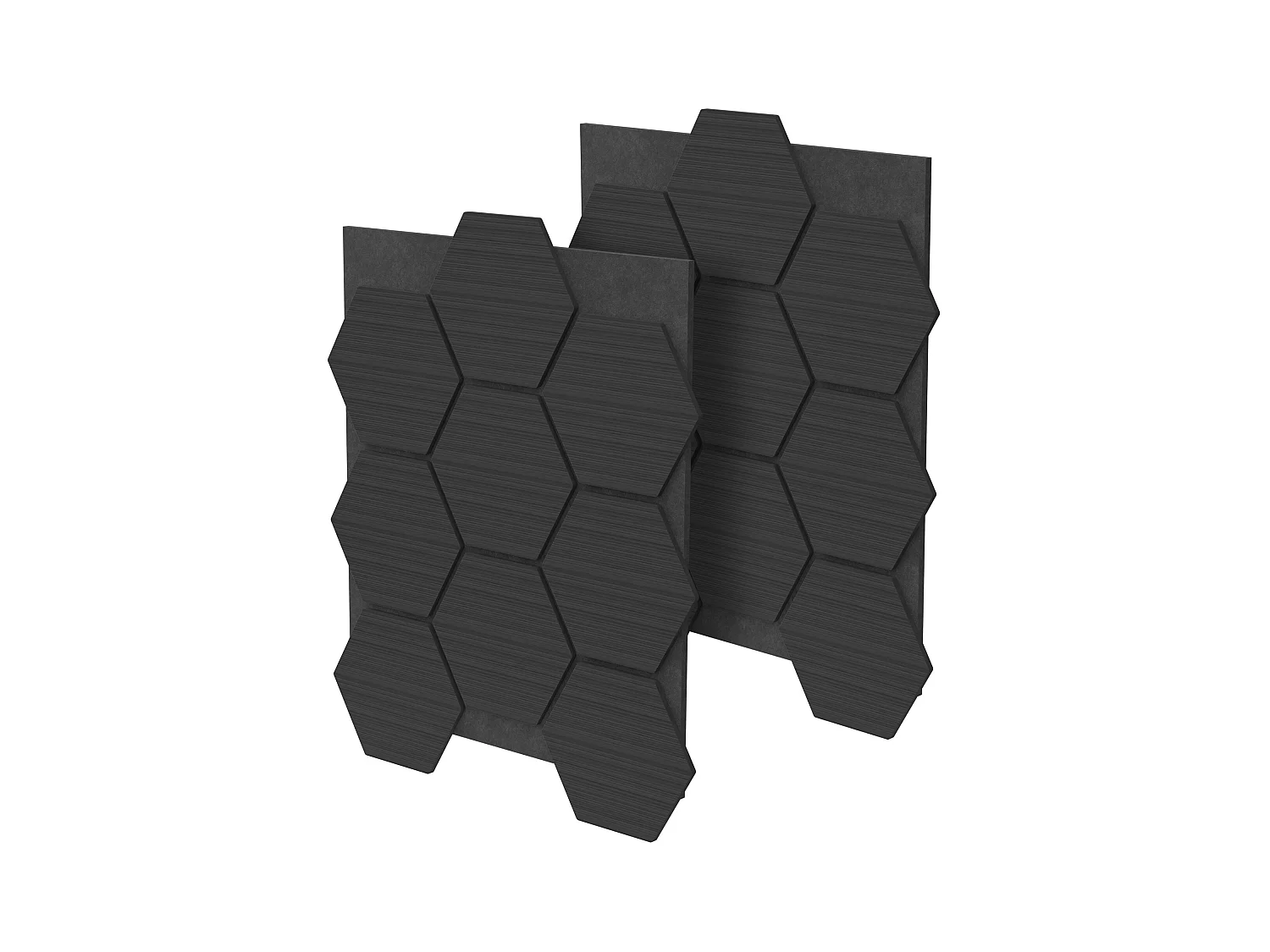 Lot de 2 panneaux acoustiques 66x81x2cm 1m² motif bois noir hexagonal MDF isolation sonore dalle phonique insonorisante cloisons murales anti-bruit
