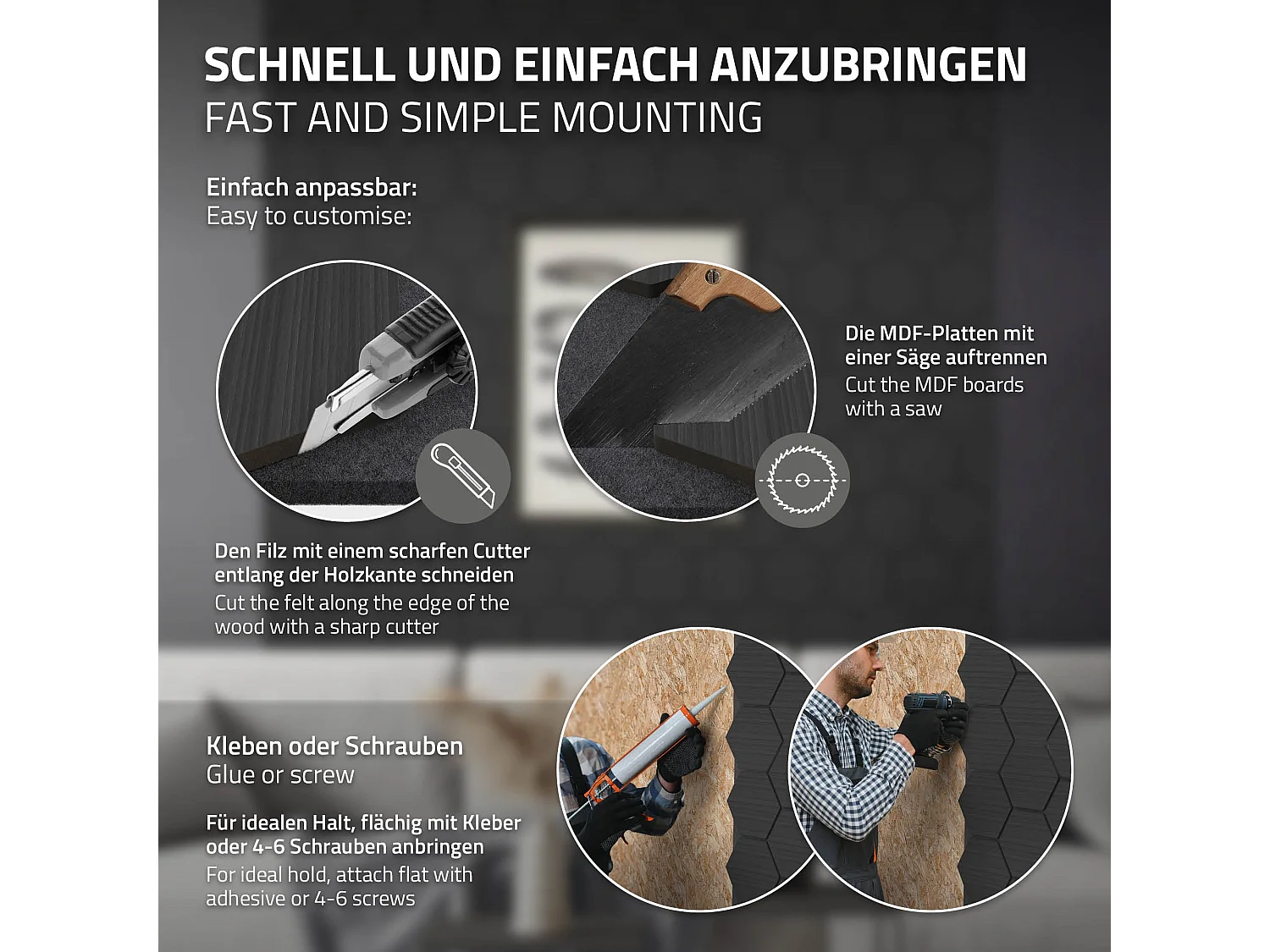 Lot de 2 panneaux acoustiques 66x81x2cm 1m² motif bois noir hexagonal MDF isolation sonore dalle phonique insonorisante cloisons murales anti-bruit