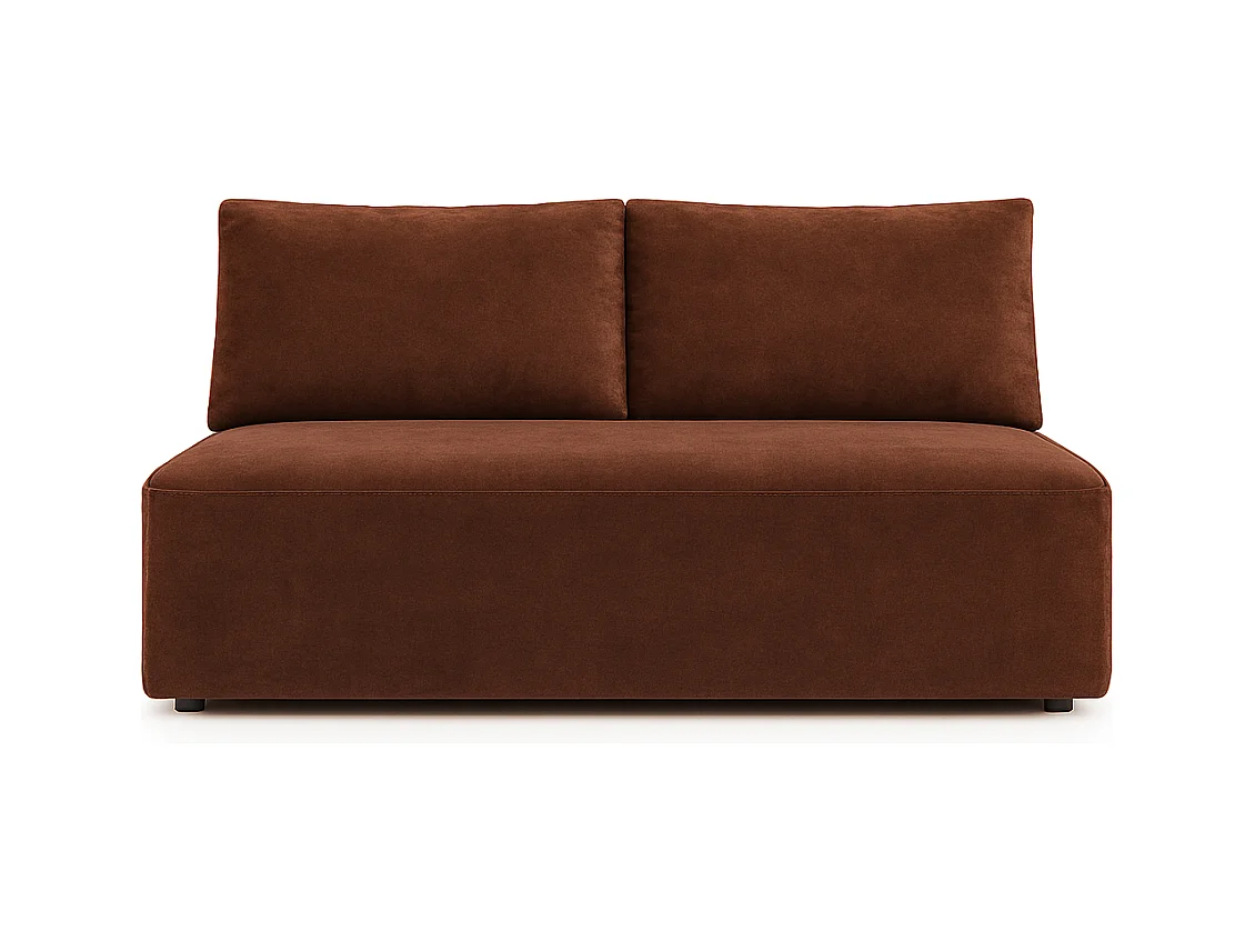 Canapé-lit avec coffre de lit DUO, tissu Salvador, marron foncé
