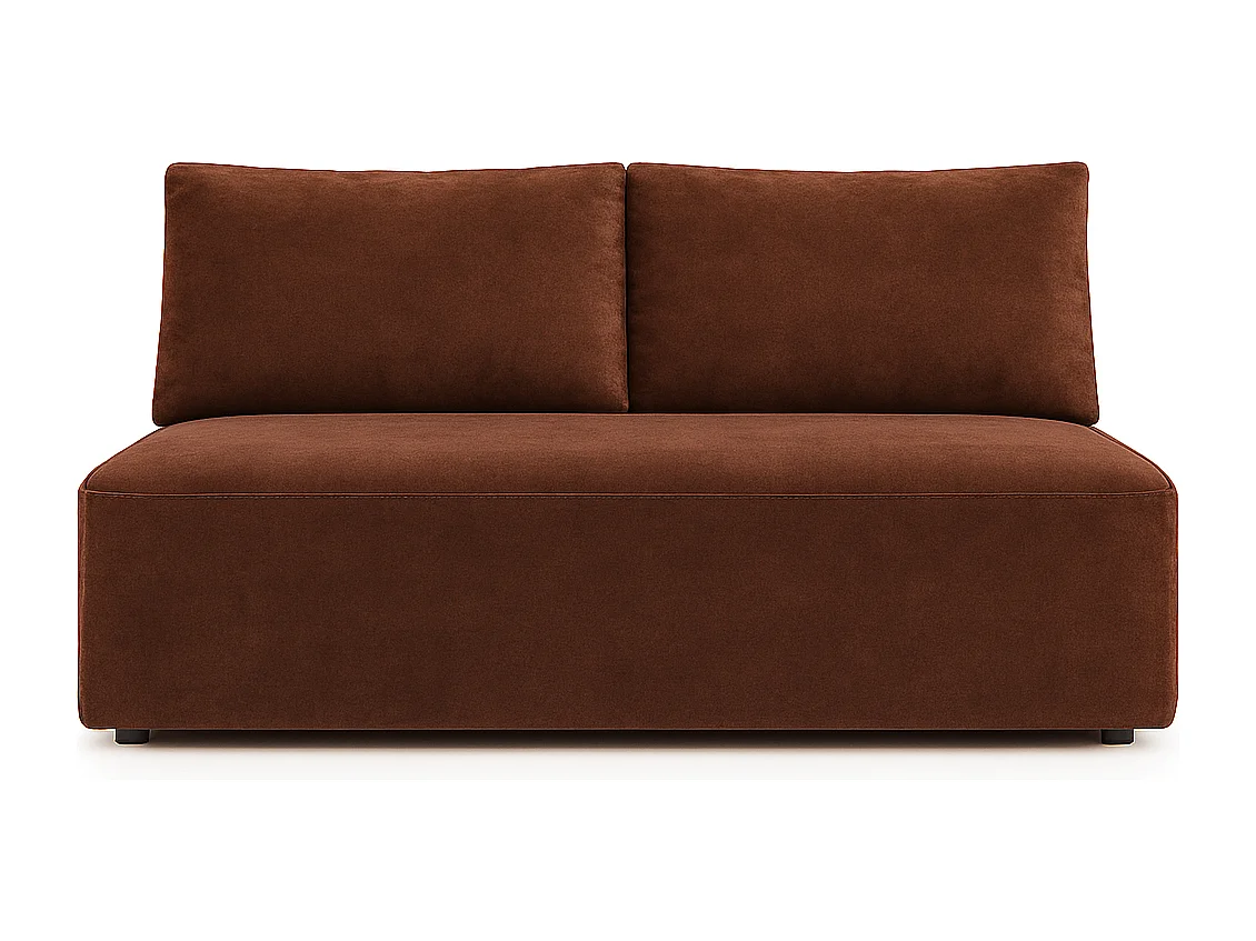 Canapé-lit avec coffre de lit DUO, tissu Salvador, marron foncé