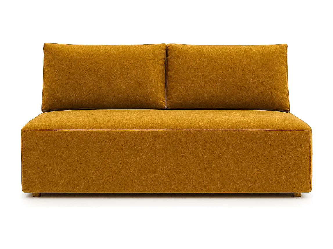 Canapé-lit avec coffre de lit DUO, tissu Salvador, jaune