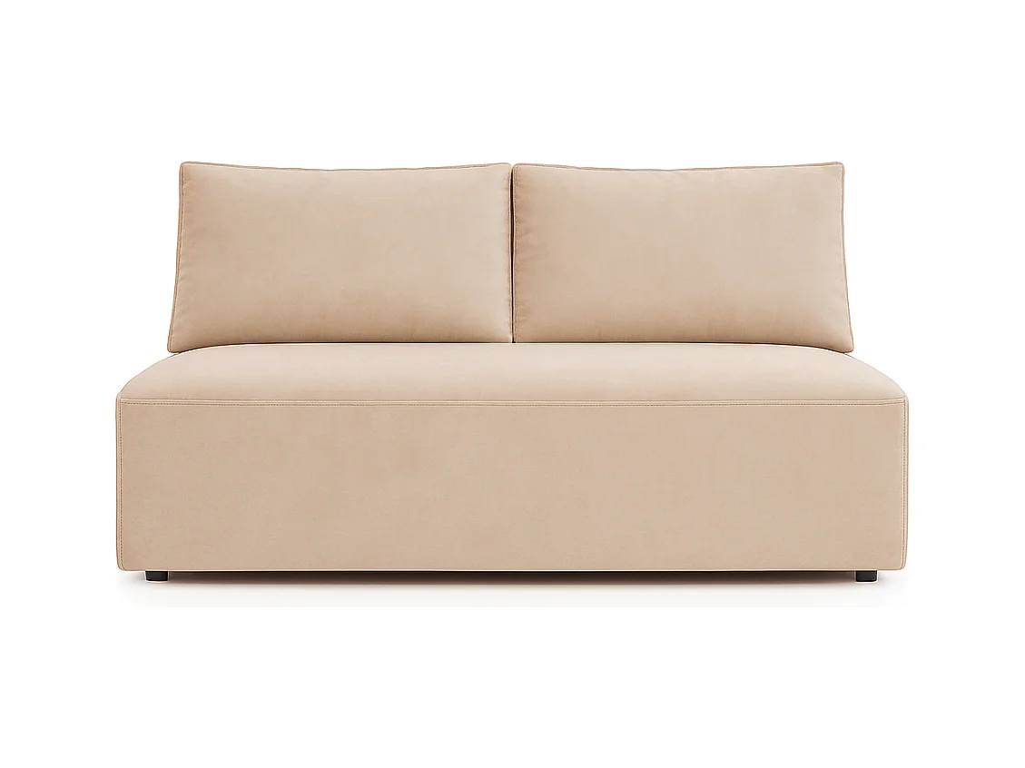 Canapé-lit avec coffre de lit DUO, tissu Salvador, beige