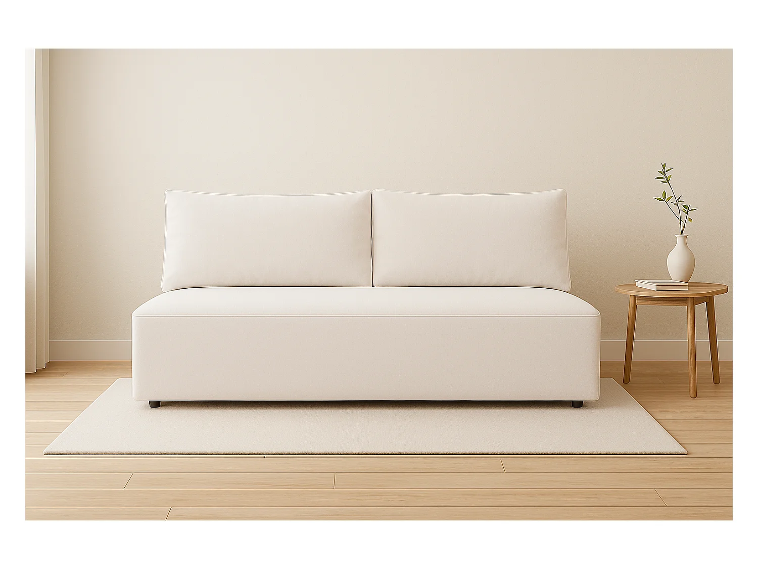Schlafsofa mit Bettkasten DUO, Stoff Salvador, Hellgrau