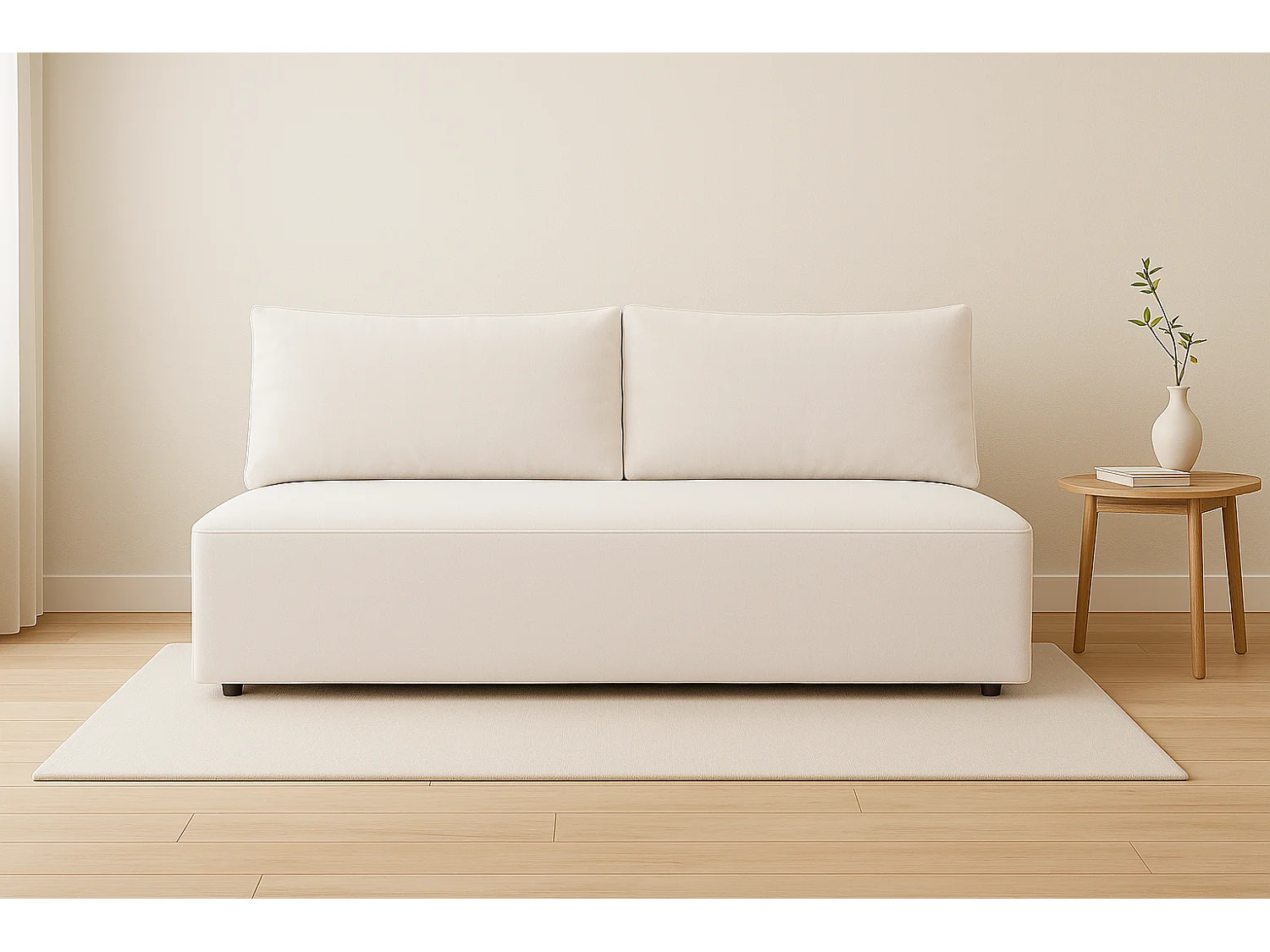 Canapé-lit avec coffre de lit DUO, tissu Salvador, gris clair