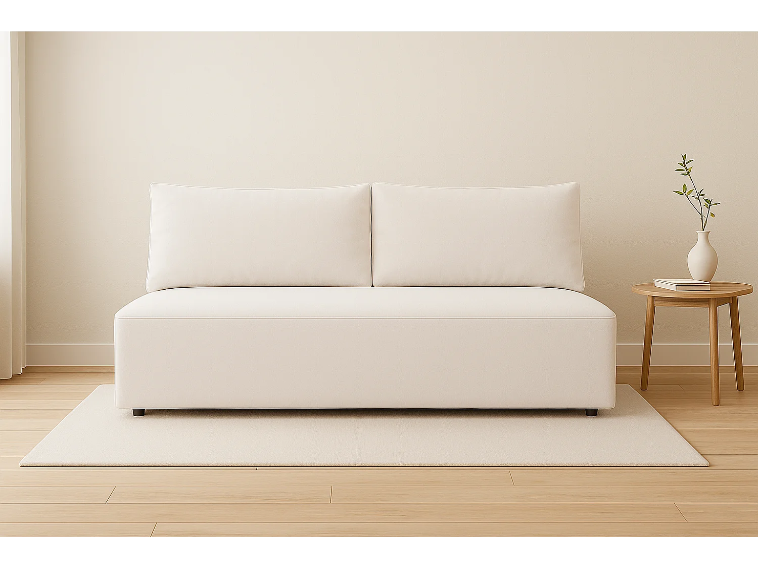 Canapé-lit avec coffre de lit DUO, tissu Salvador, gris clair