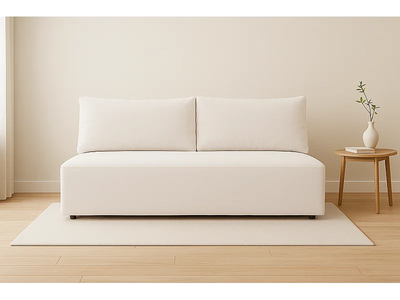 Canapé-lit avec coffre de lit DUO, tissu Salvador, gris clair