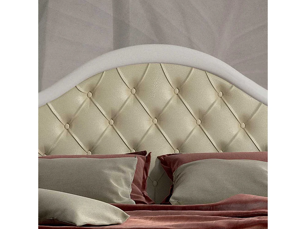 Romantisches Bett in Weiß und Goldfarben Nachttischen (dreiteilig)