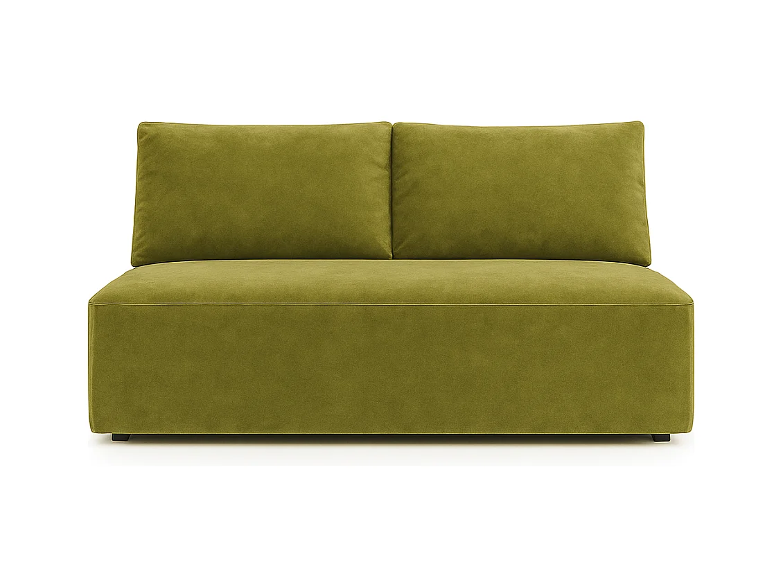 Canapé-lit avec coffre de lit DUO, tissu Salvador, olive