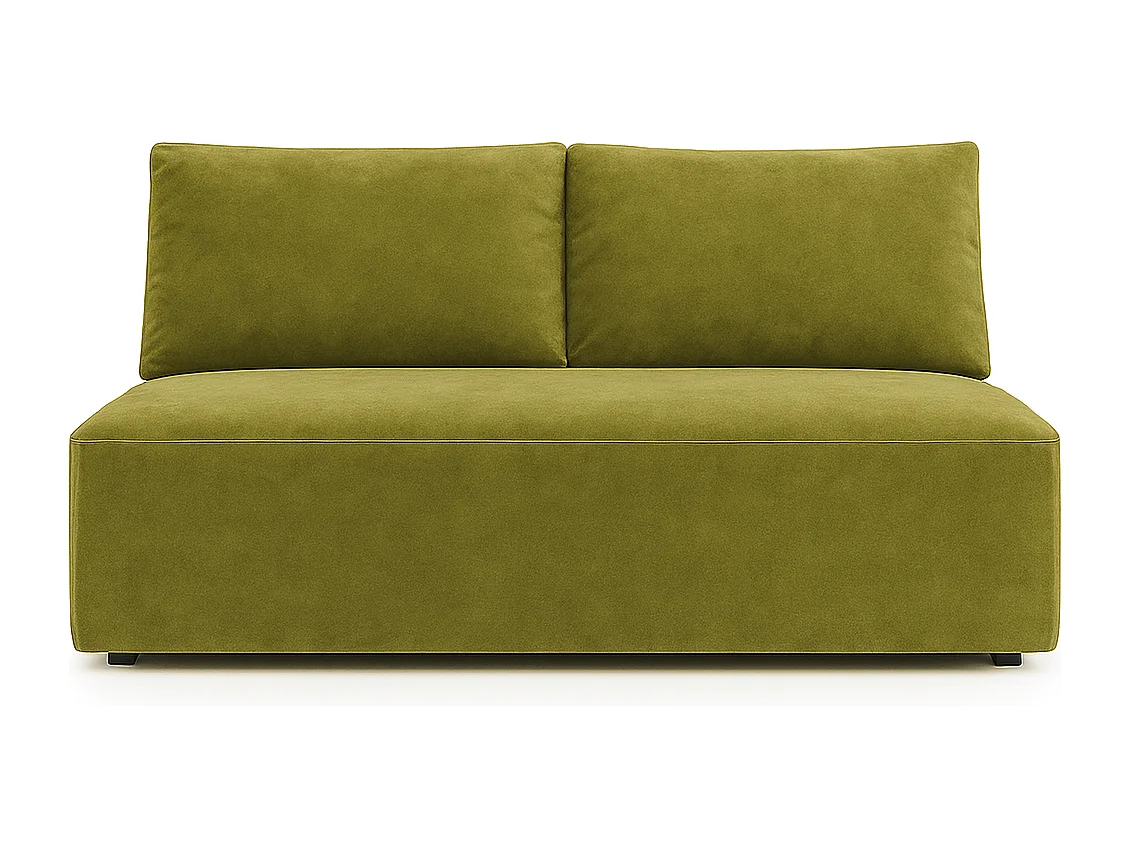 Canapé-lit avec coffre de lit DUO, tissu Salvador, olive