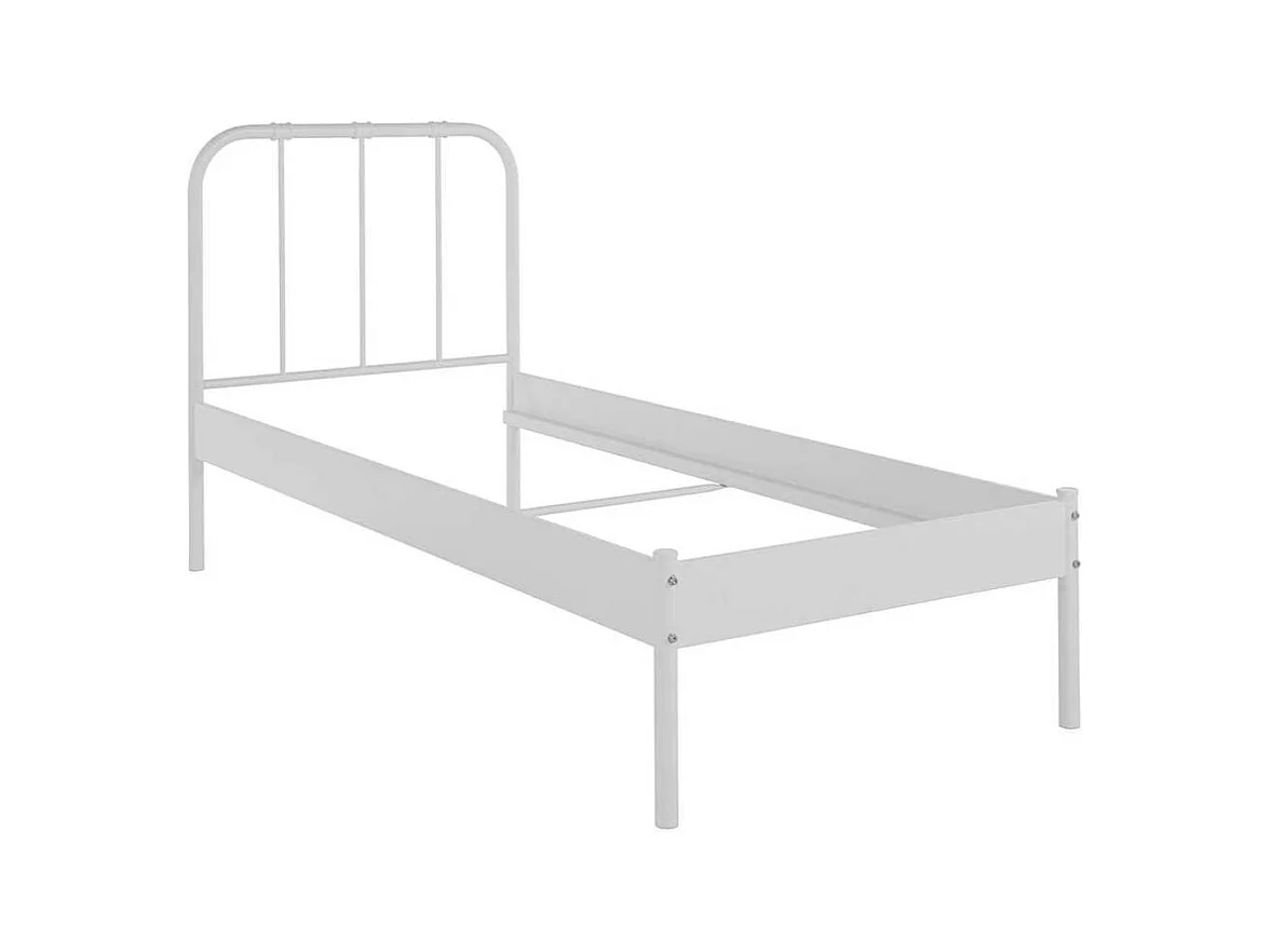 Einzelbett Einzelbettgestell in Weiß Liegefläche 90x200 cm