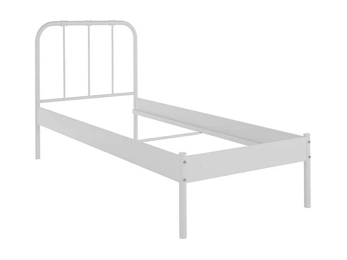 Einzelbett Einzelbettgestell in Weiß Liegefläche 90x200 cm