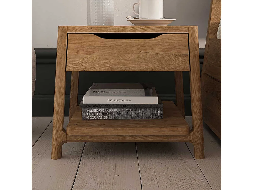 Holzbett in Wildeichefarben Beige