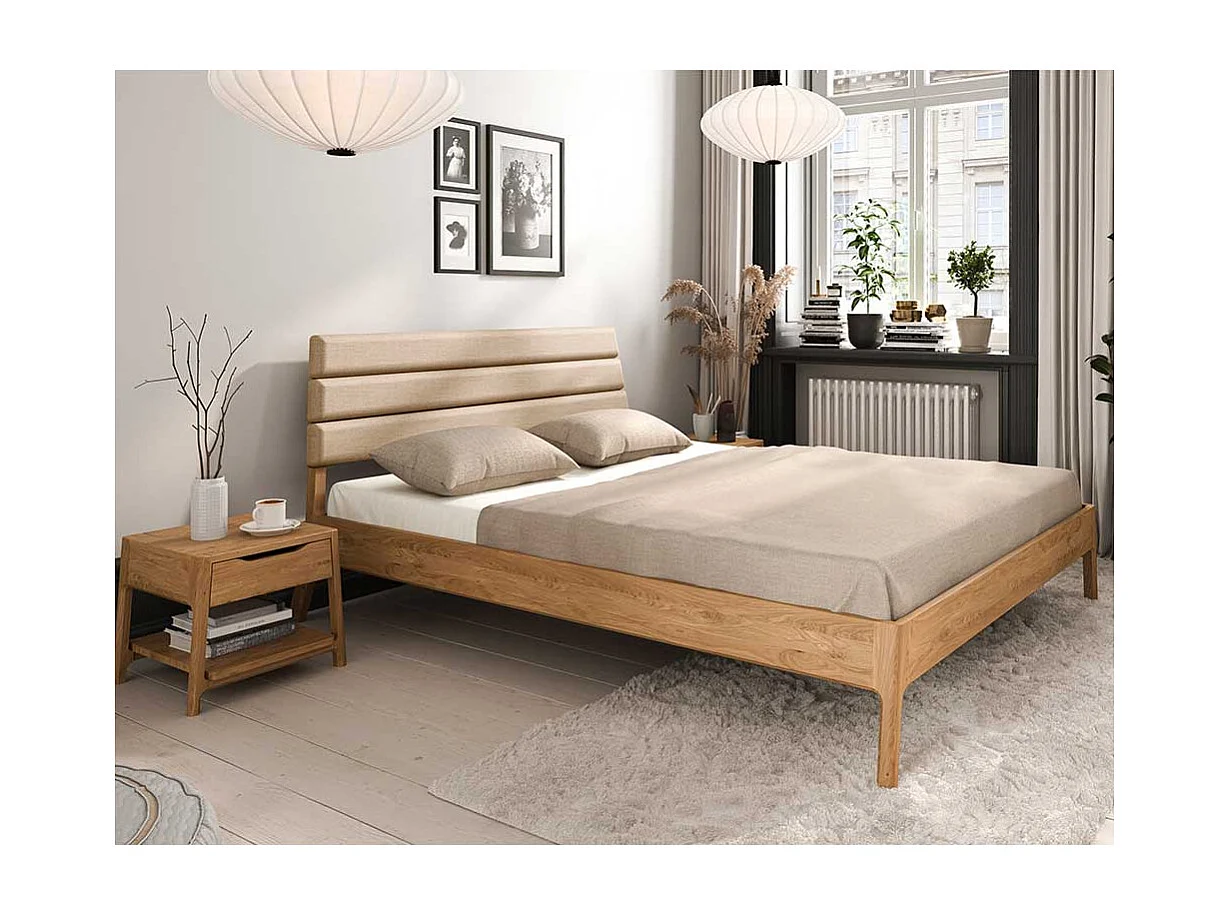 Holzbett in Wildeichefarben Beige
