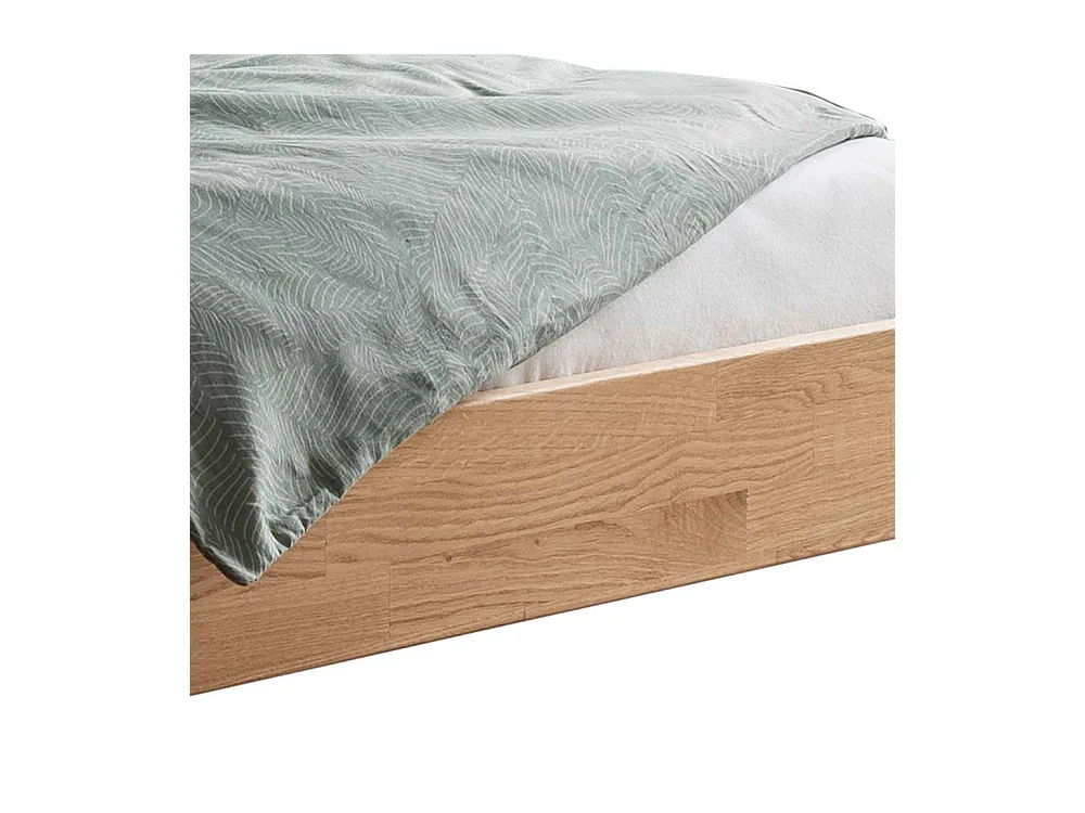 Holzbett Massivholzbettgestell aus Wildeiche Massivholz mit Vierfußgestell aus Holz