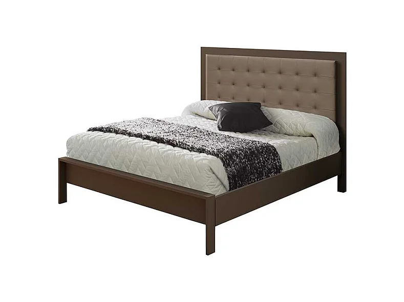 Bett aus Metall mit Polsterkopfteil