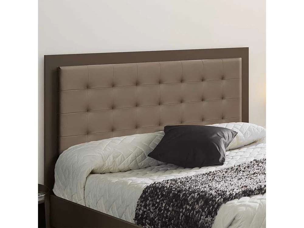 Bett aus Metall mit Polsterkopfteil