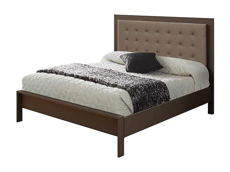 Bett aus Metall mit Polsterkopfteil