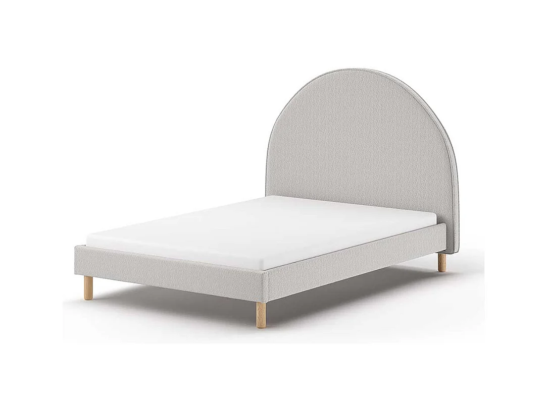 Polsterbettgestell grau im Skandi Design 147 cm breit