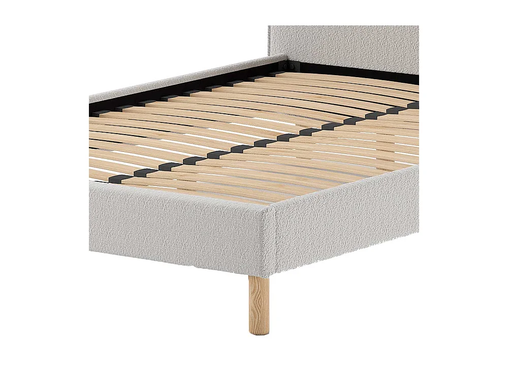 Polsterbettgestell grau im Skandi Design 147 cm breit