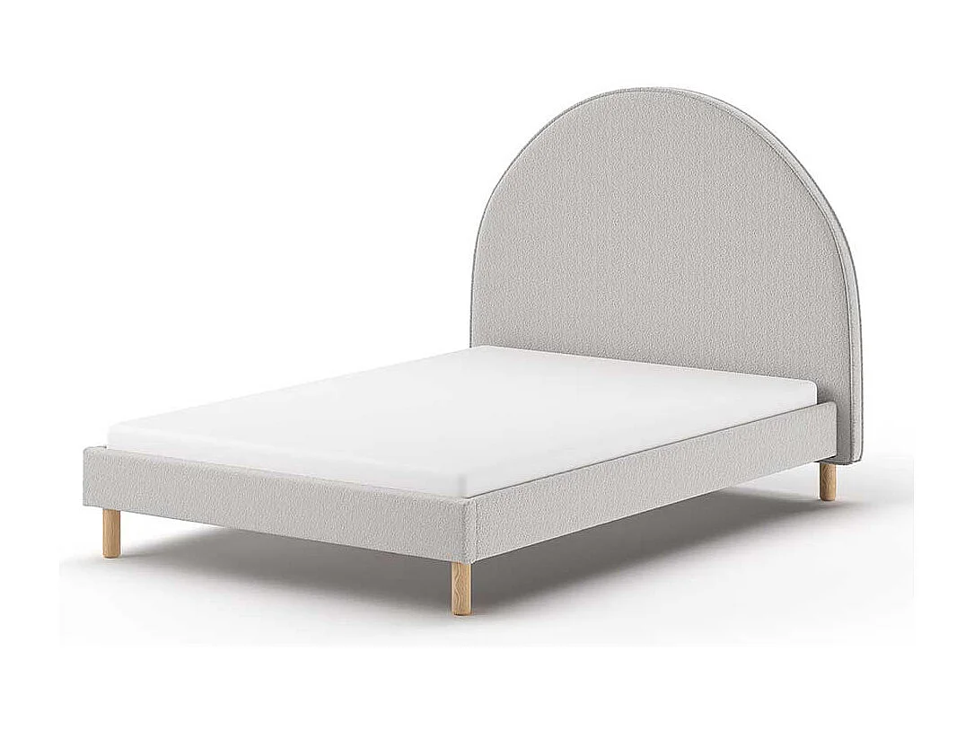 Polsterbettgestell grau im Skandi Design 147 cm breit