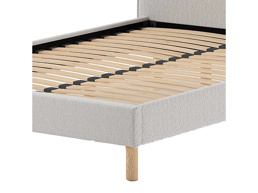 Polsterbettgestell grau im Skandi Design 147 cm breit