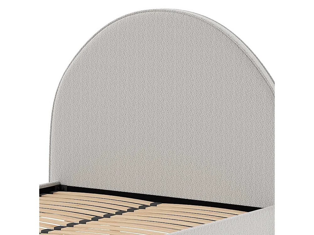 Polsterbettgestell grau im Skandi Design 147 cm breit